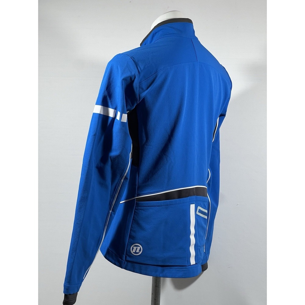 Novara Cycling Jacket Mens Blue Reflective Full Zip Performance Riding - Picture 7 of 16